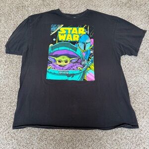 Star Wars Grogu Baby Yoda Mandalorian Graphic T-Shirt XL Black